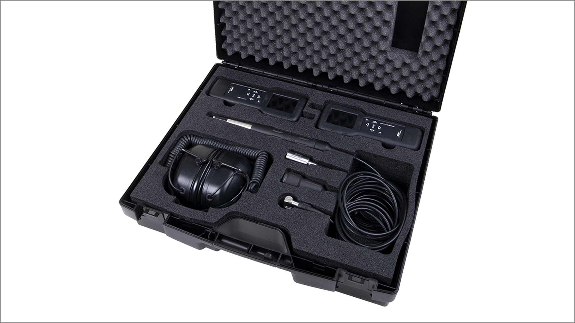 Open carrying case CAS29, including portable instruments and accessories