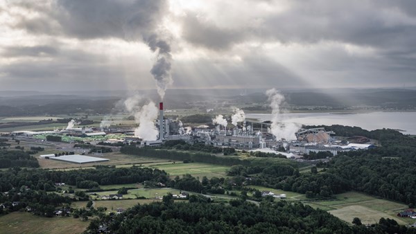 Aerial photo of the Södra Cell Värö pulp plant Aerial photo of the Södra Cell Värö pulp plant